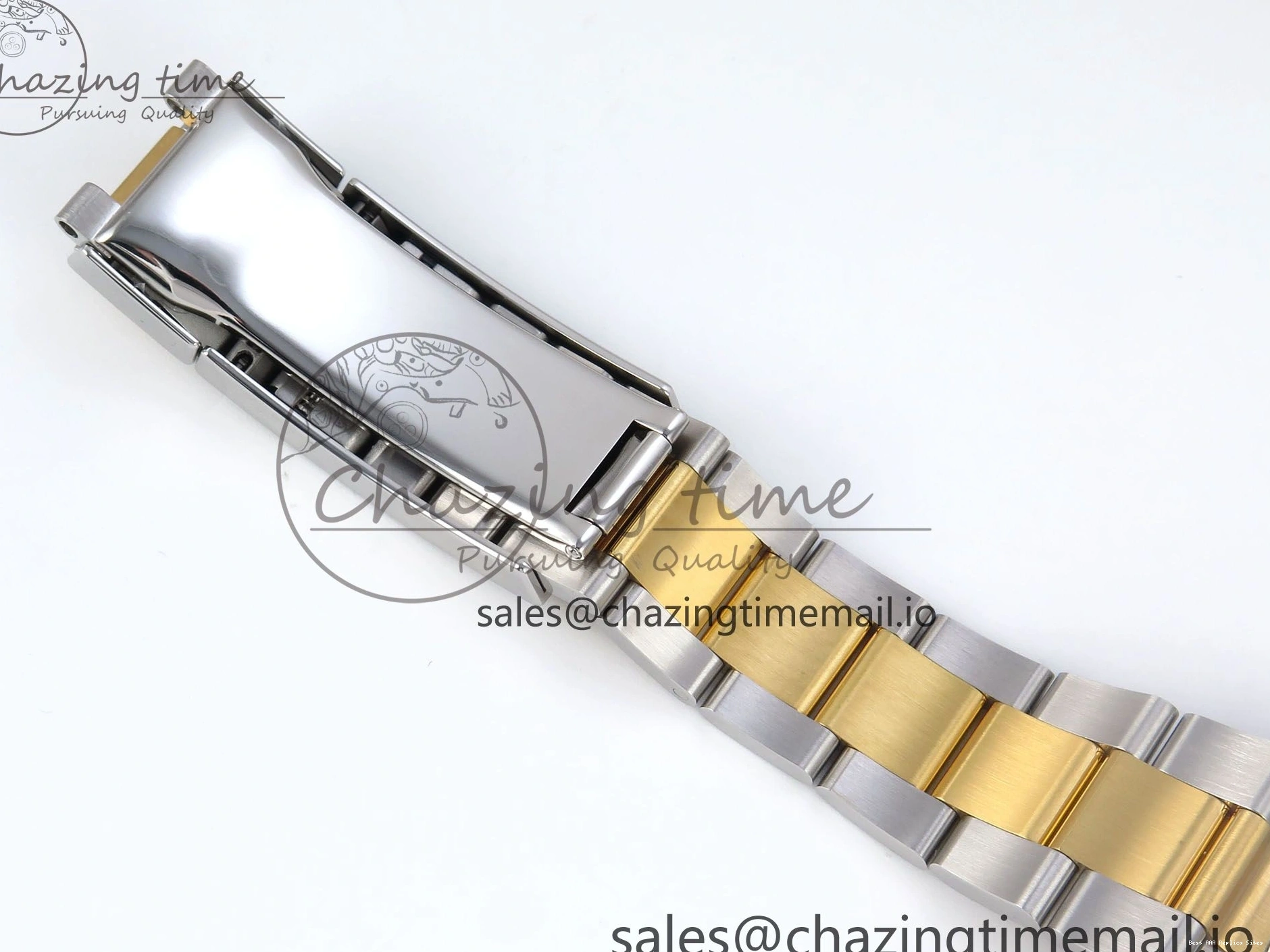 Best AAA Replica Sites Submariner YG Steel Bracelet 374 904L Dial 1:1 on Best Oyster Blue SH SS Edition Seasonal ARF SS YG 126613LB 0115